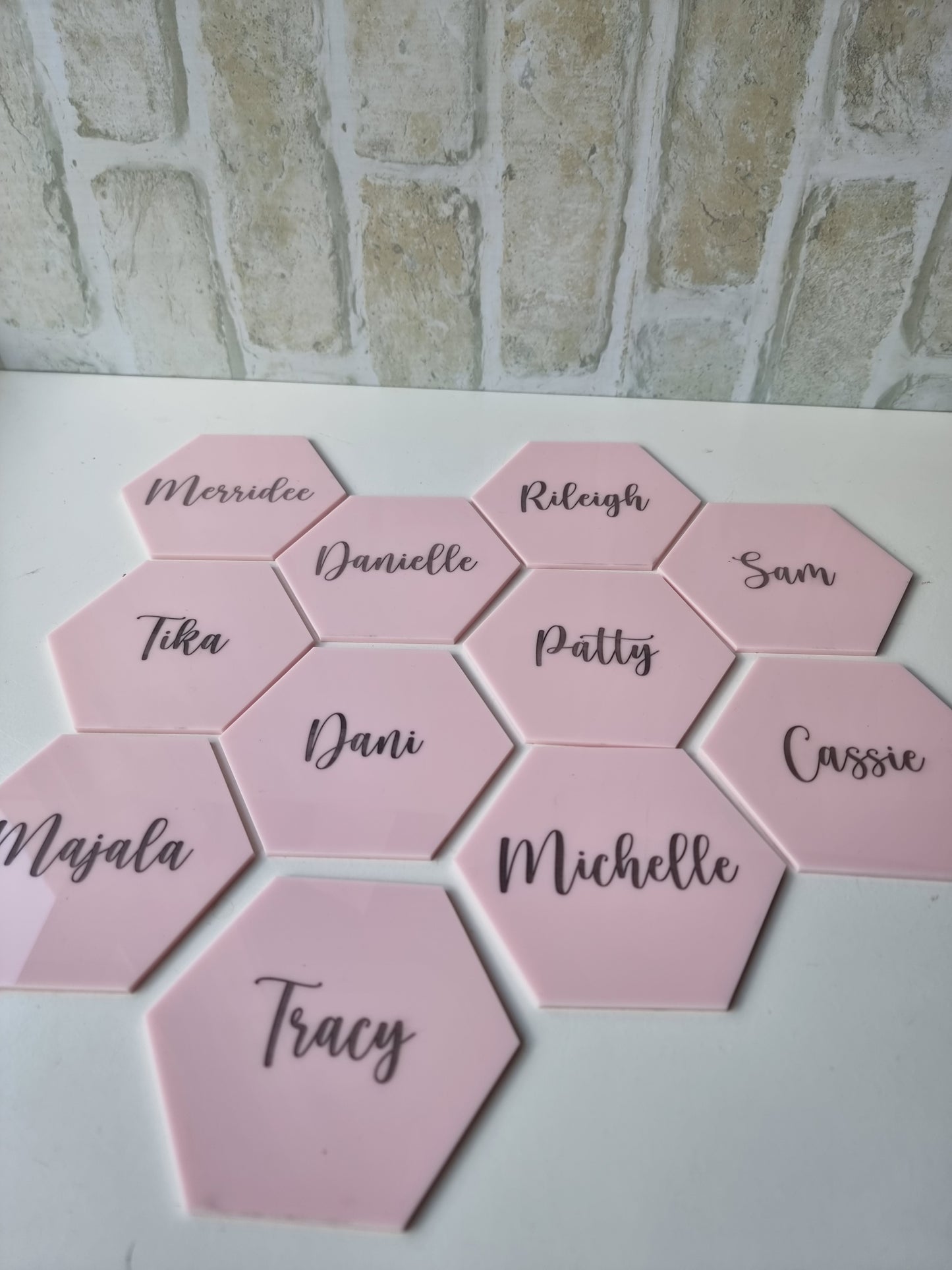Name Placement Acrylic Hexigon
