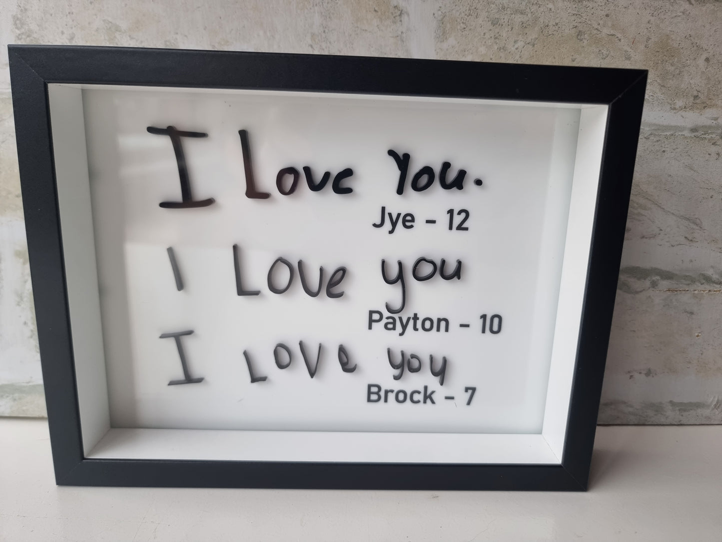 'I LOVE YOU' 3D Handwritten Frames