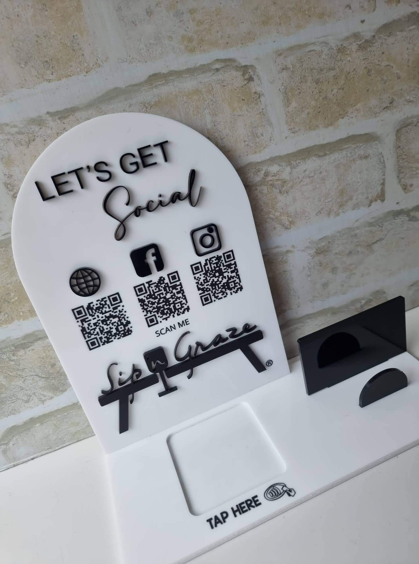 Square reader, Business card Stand with QR Codes
