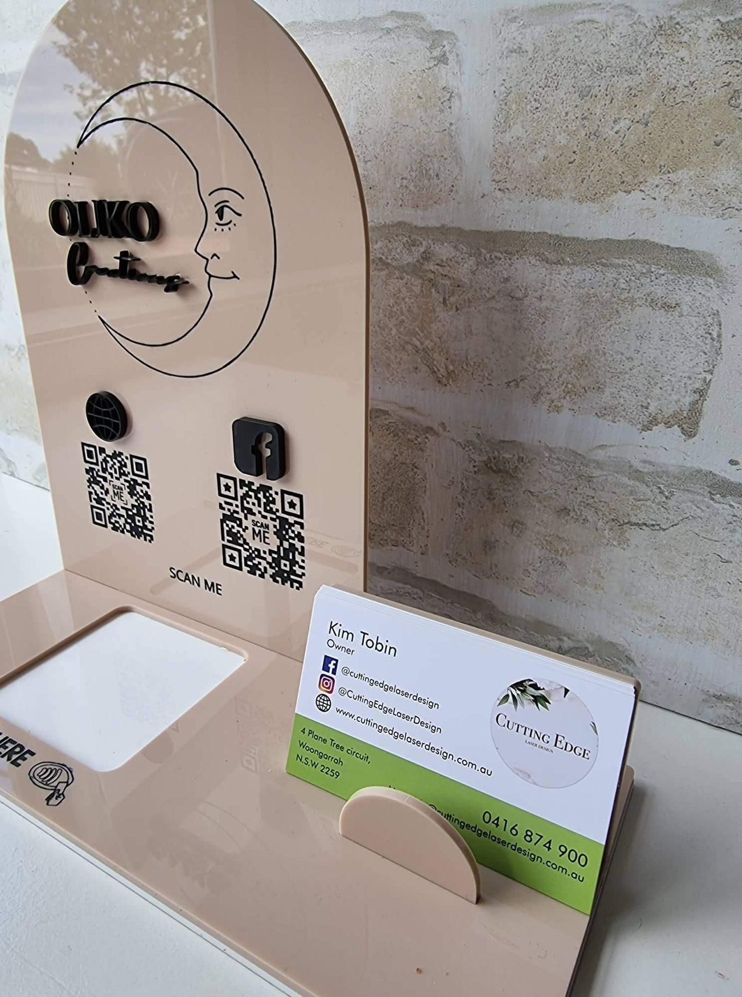 Square reader, Business card Stand with QR Codes