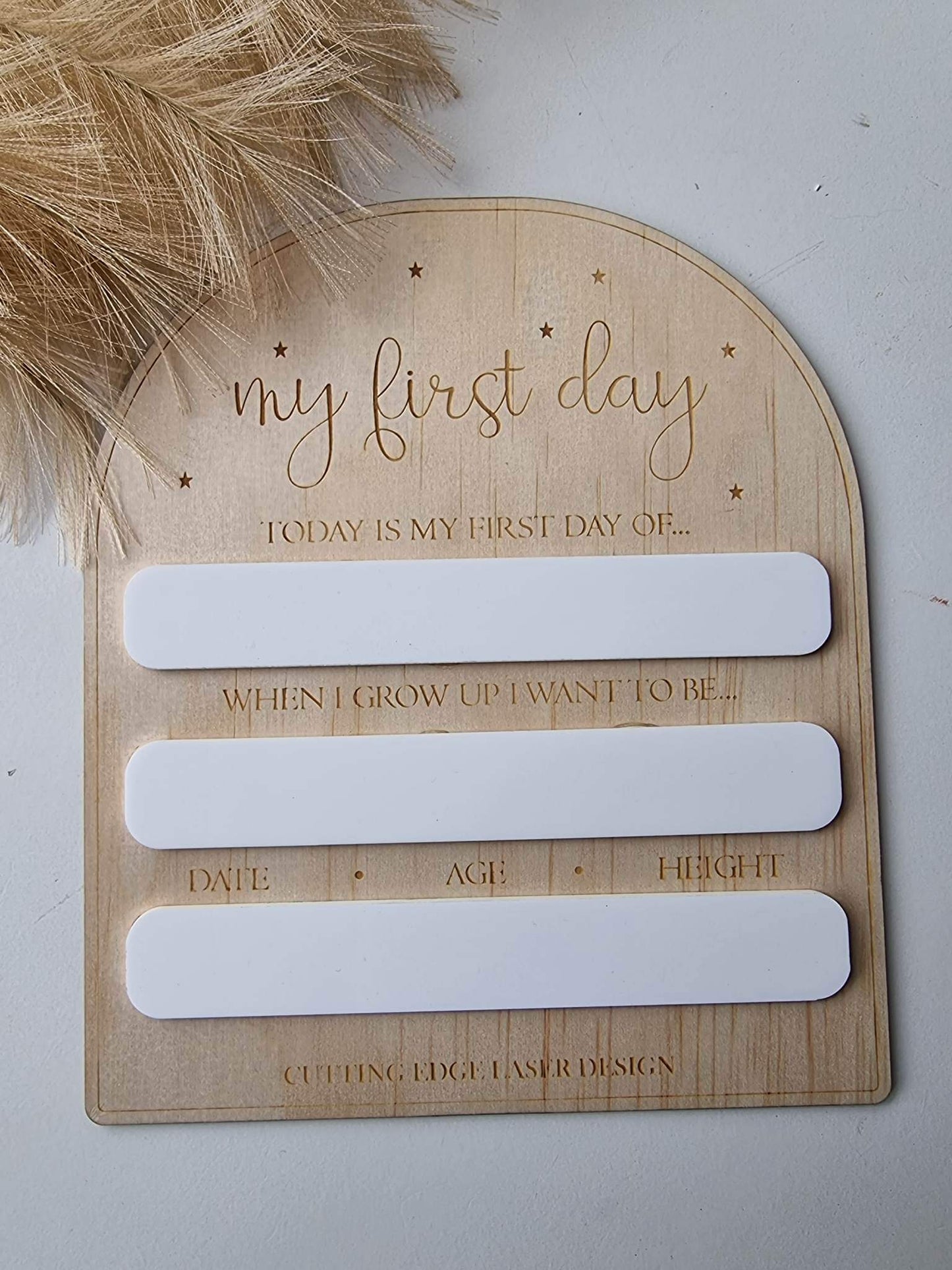 Reusable My First Day Plaque