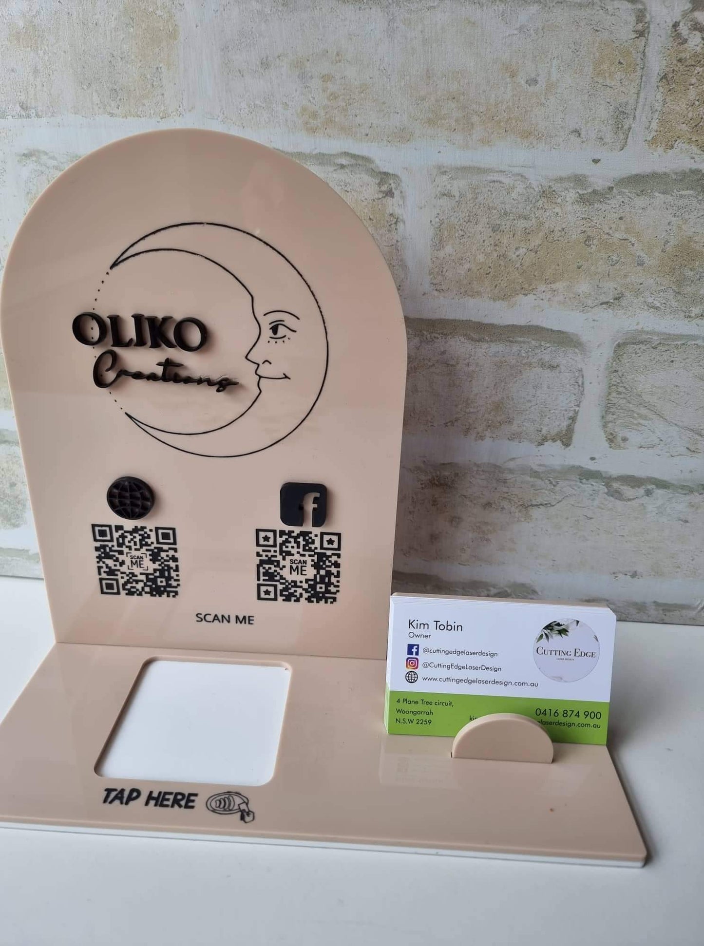 Square reader, Business card Stand with QR Codes