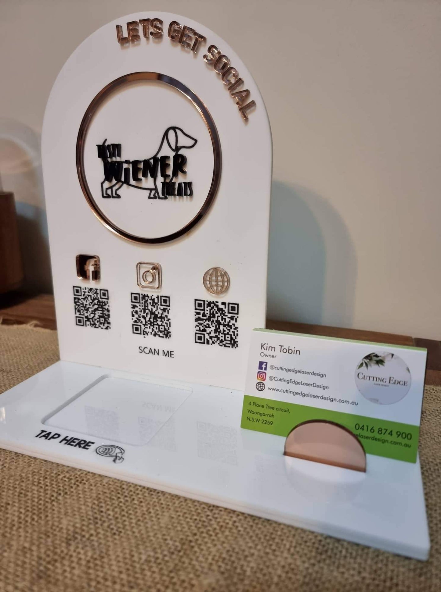 Square reader, Business card Stand with QR Codes