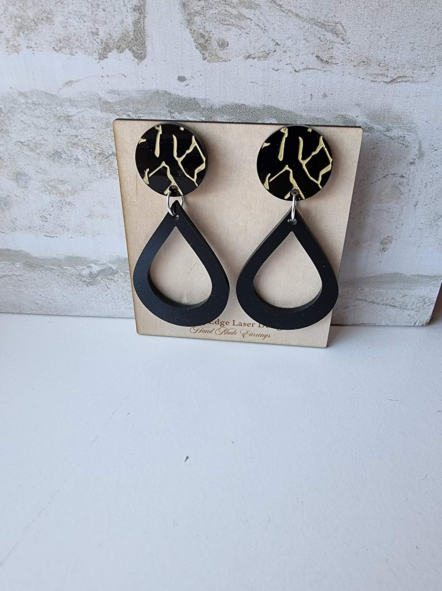 Earring "Gold infill tear drop."
