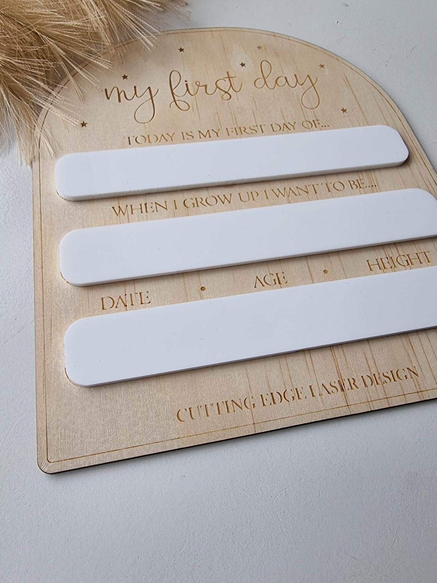 Reusable My First Day Plaque