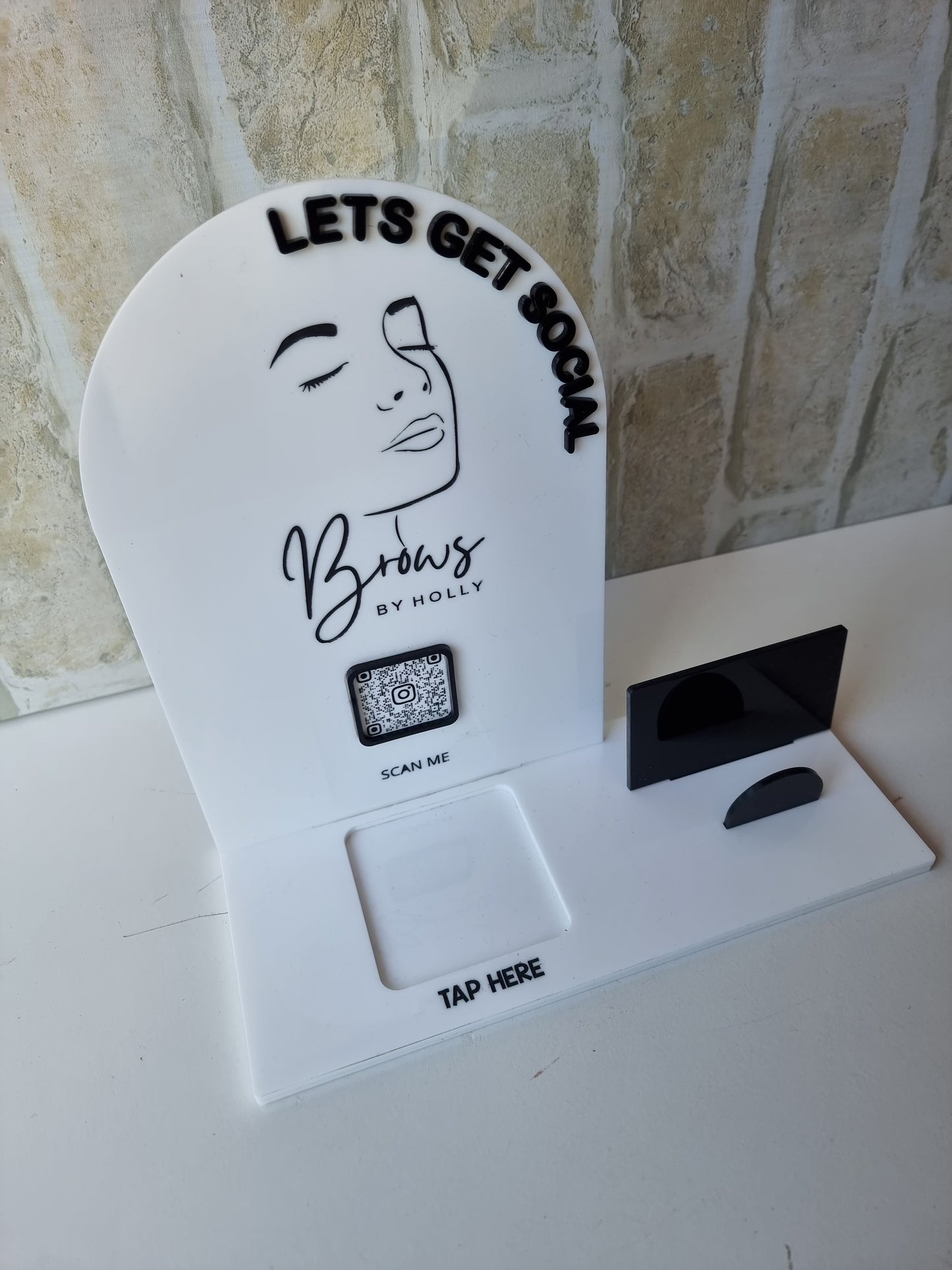 Square reader, Business card Stand with QR Codes