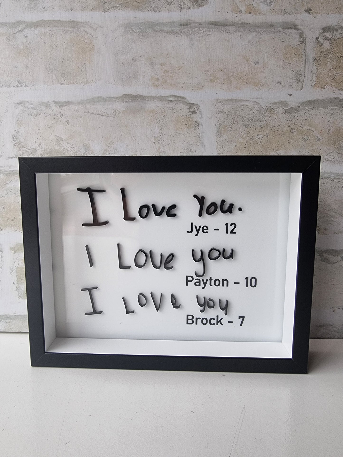 'I LOVE YOU' 3D Handwritten Frames