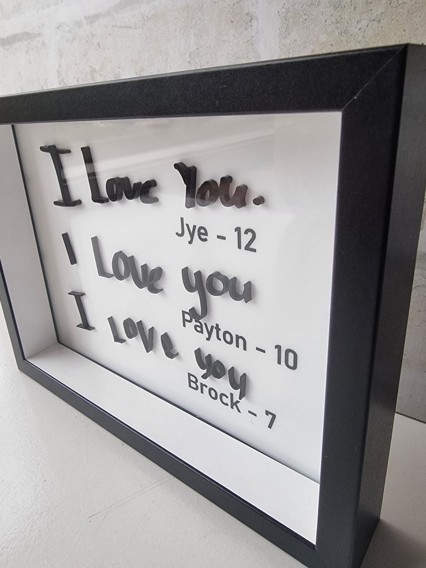 'I LOVE YOU' 3D Handwritten Frames