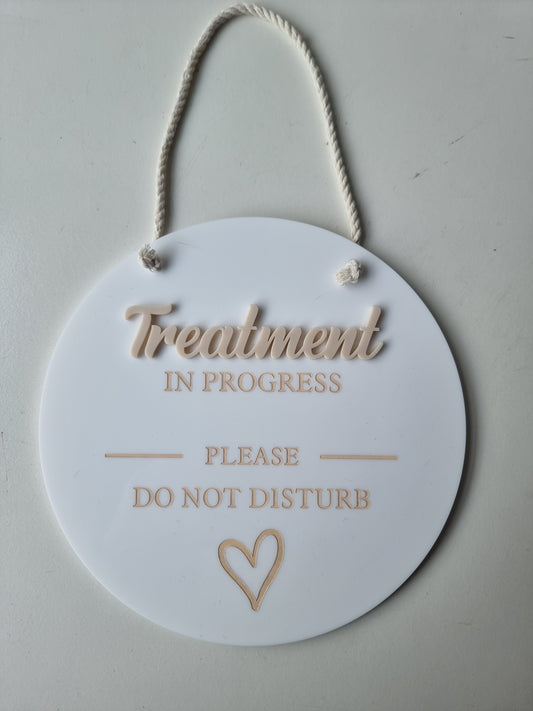 Door sign/treatment in progress