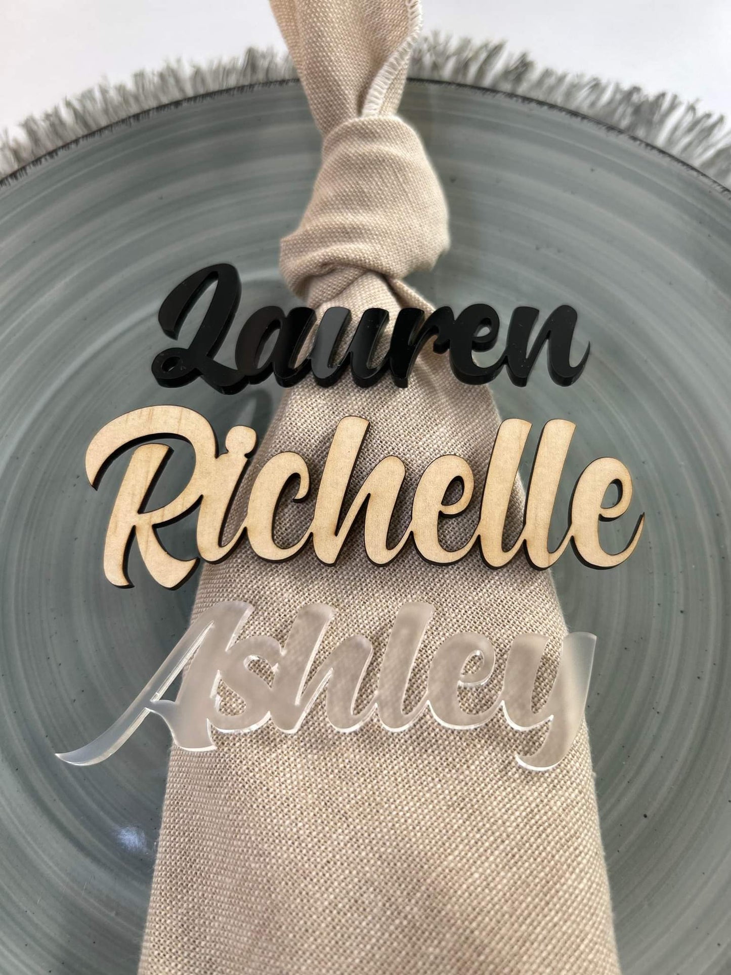 acrylic/wooden names