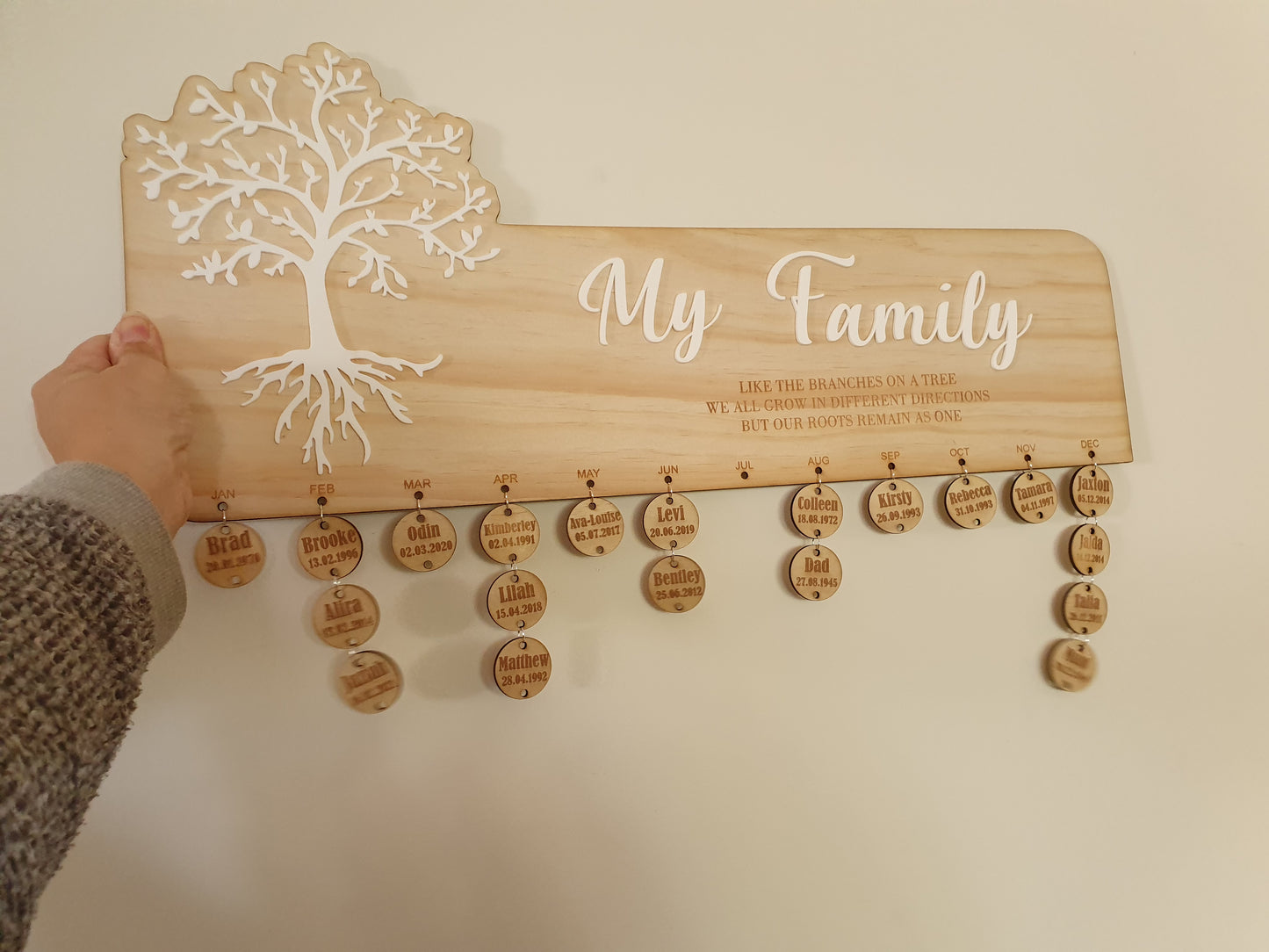 My Family Acrylic Birthday Chart