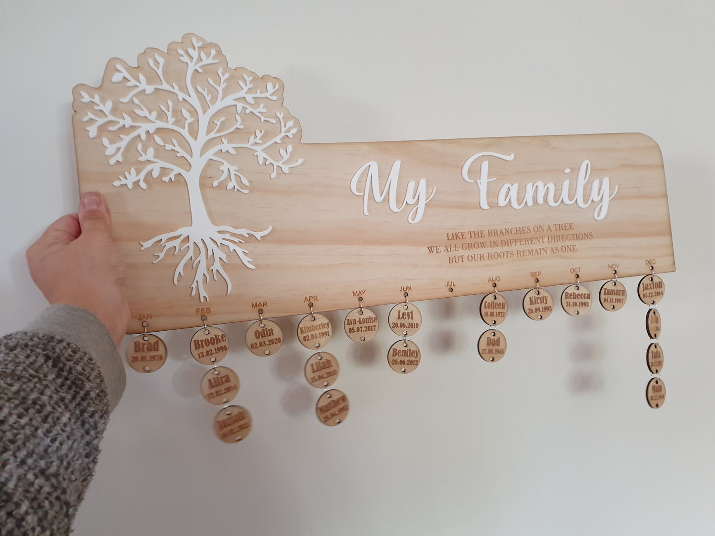My Family Acrylic Birthday Chart