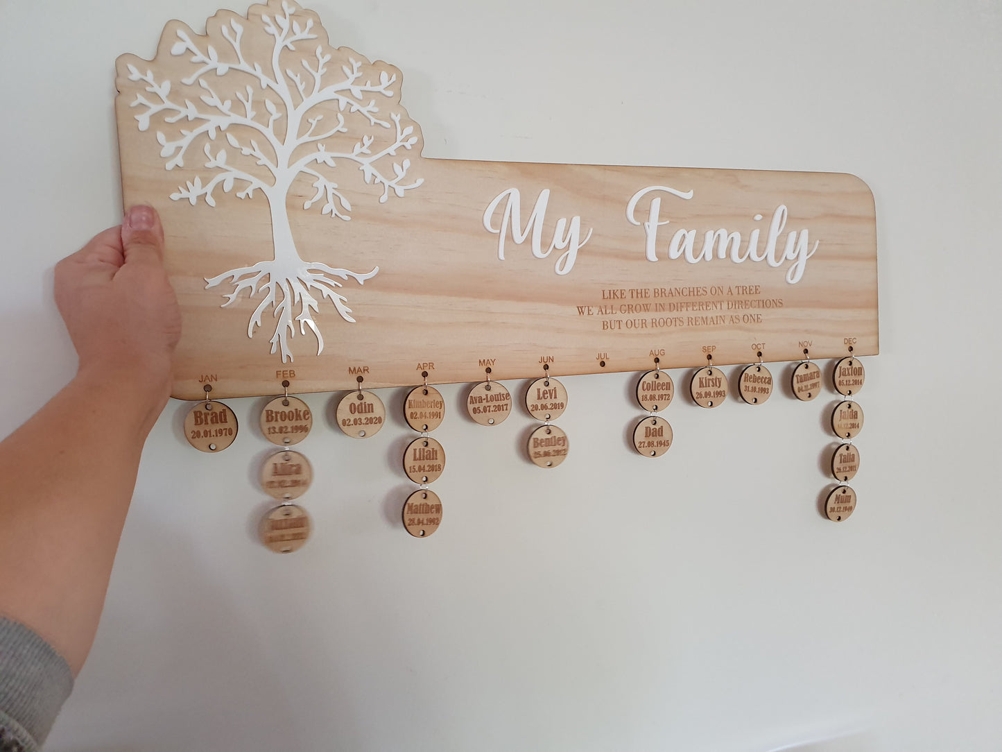 My Family Acrylic Birthday Chart