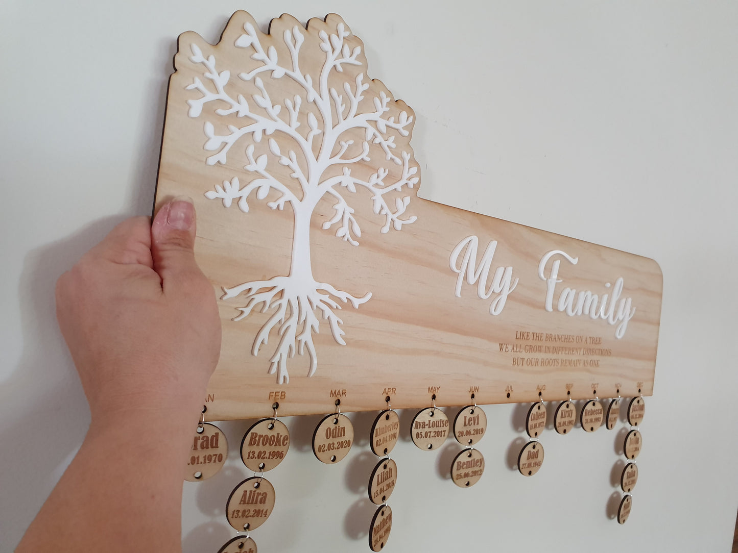 My Family Acrylic Birthday Chart