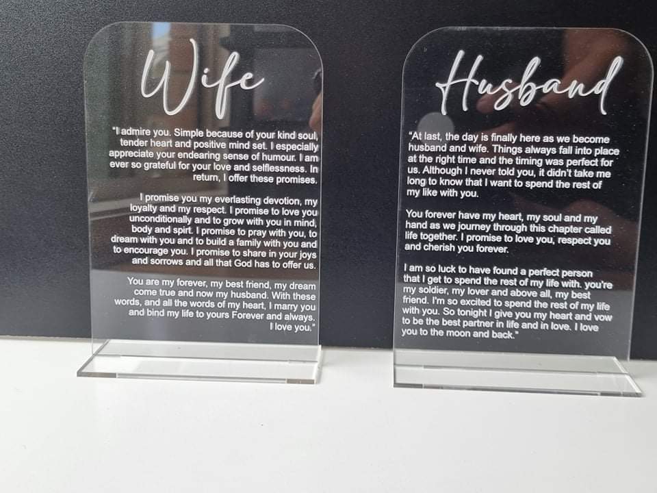 Acrylic Vow Boards