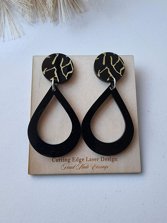 Earring "Gold infill tear drop."