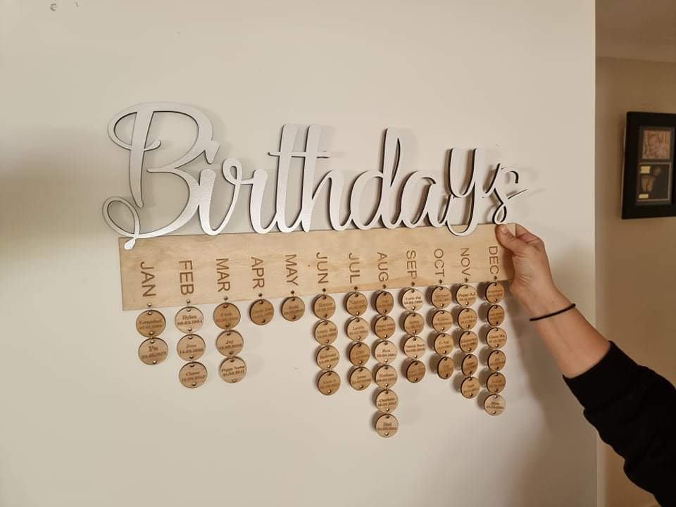 Birthday Calendar Wall Sign