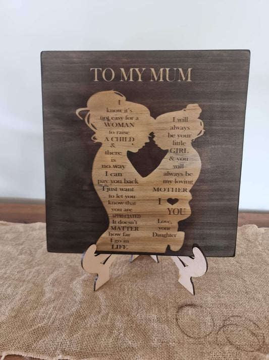 To My Mum Plaque
