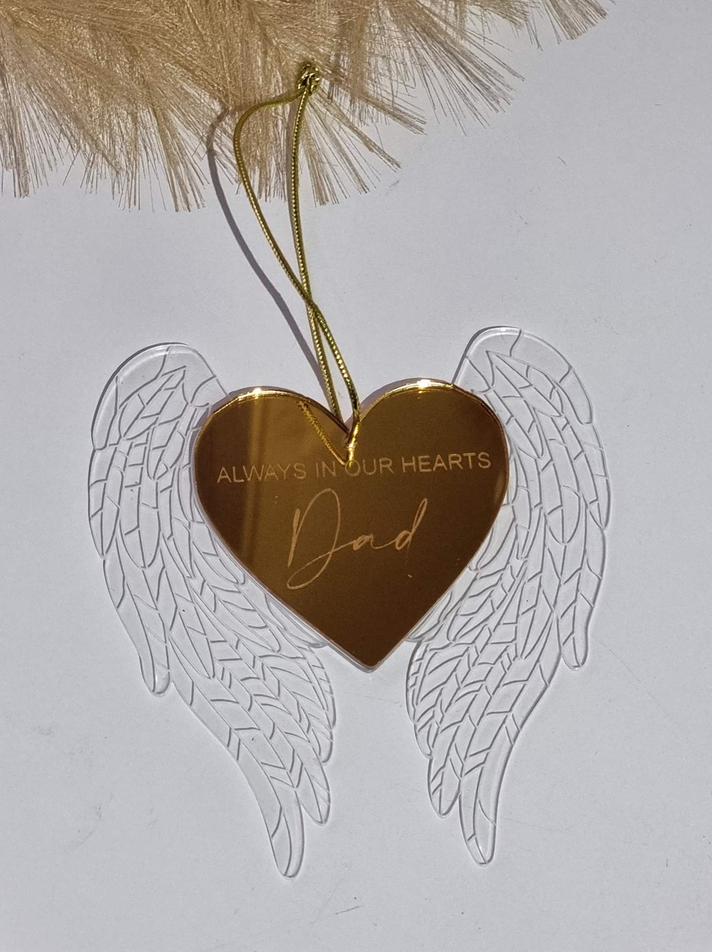 Heart and Angel Wings Ornament