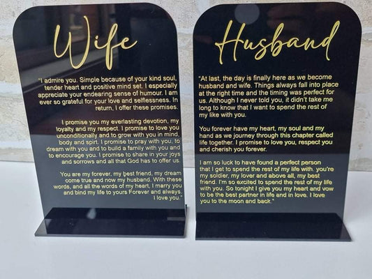 Acrylic Vow Boards