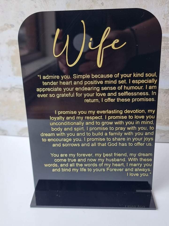 Acrylic Vow Boards