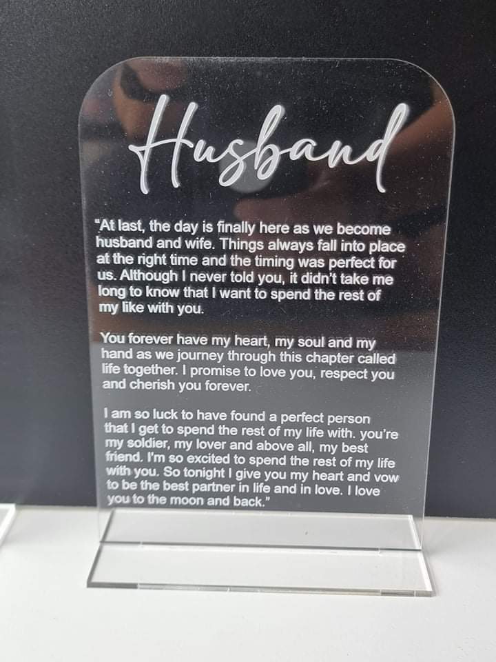 Acrylic Vow Boards