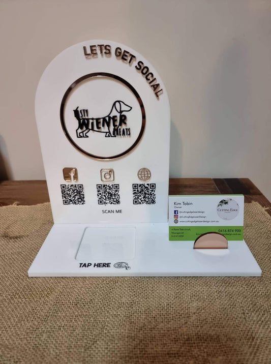 Square reader, Business card Stand with QR Codes