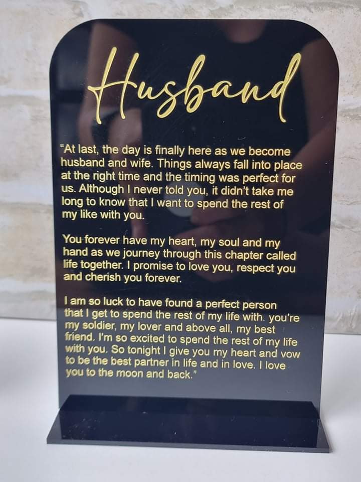 Acrylic Vow Boards