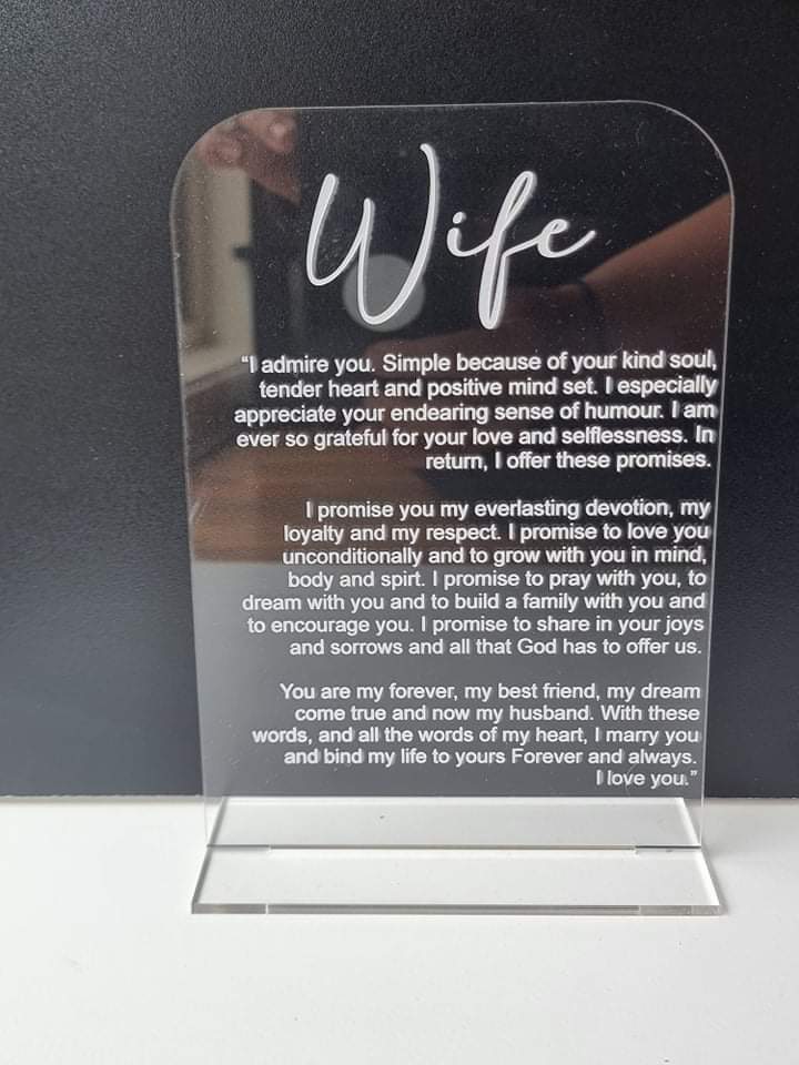 Acrylic Vow Boards
